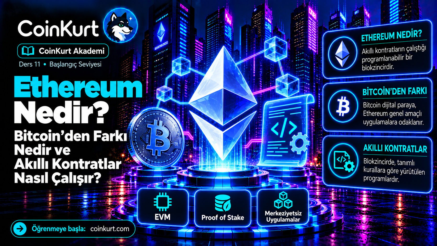 Ethereum Nedir? Bitcoin'den Farkı Nedir ve Akıllı Kontratlar Nasıl Çalışır?